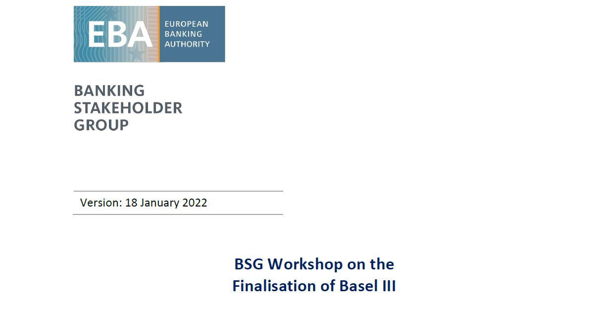 EMEA President Prof. Rym Ayadi participates at the EBA Banking Stakeholder Group Workshop on the Finalisation of Basel III